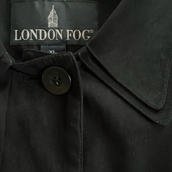 London Fog Black Microsuede Button Tech Coat Jacket Size XL - Picture 7 of 15